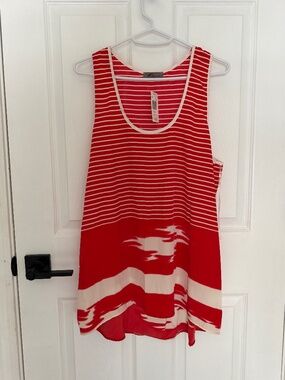 West Kei Red and White tank top